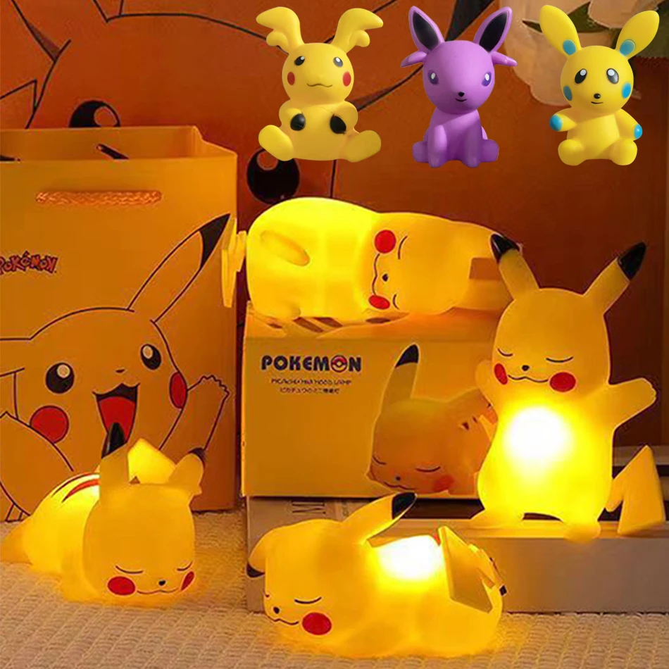 12cm Pokemon Pikachu Night Light Anime Figure Cute Bedside Lamp For Bedrooms - £8.10 GBP+