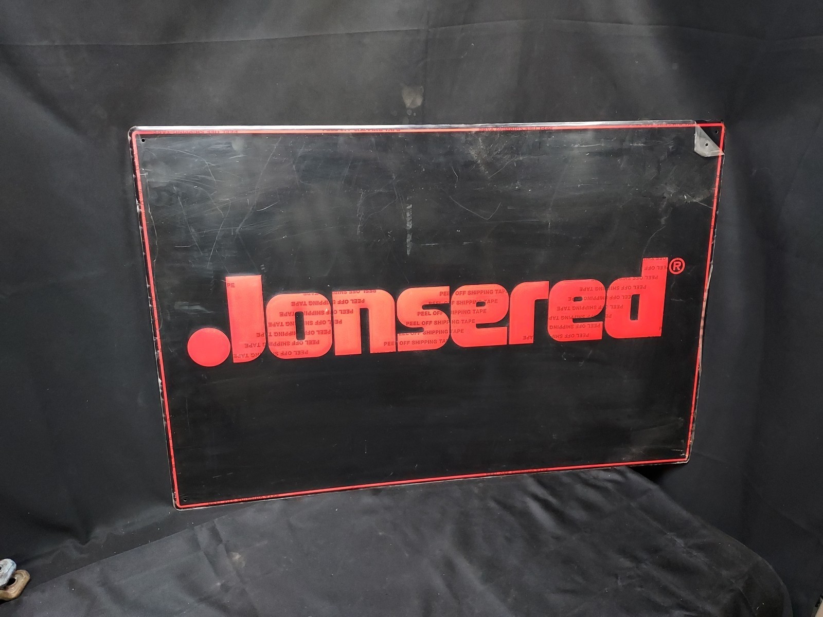 VTG Jonsered Chainsaws Dealer Adv. Sign 36x24 Metal Embossed - Unused W/... - $186.99