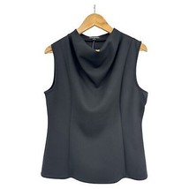 Dressy Tank Top Size Large Banana Republic Factory Women&#39;s black NEW cowl  - $21.78