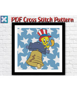 Looney Tunes Tweety Bird Liberty Bell Cartoon Counted Cross Stitch Patte... - $5.00
