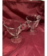 Vintage IMPERIAL Candlewick Glass Set Sugar &amp; Creamer Cream Tall Footed - $20.31 CAD