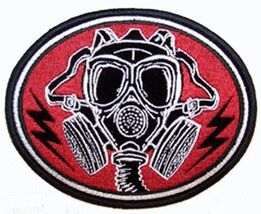 GAS MASK PATCH P5860 biker jacket patches NEW chemicals motorcycle badge... - $8.12
