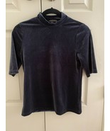 NWT Banana Republic M Velvet Mock Neck Top Blue $49.50 - £19.75 GBP