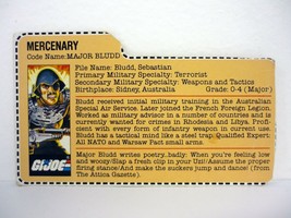 GI Joe Major Bludd File Card Vintage Figure Hasbro Direct Accessory Part... - £17.59 GBP