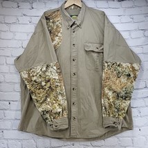 Cabelas Hunting Shirt Mens sz 2XL Tall Camo Tan Work Outdoors Button up  - £19.37 GBP