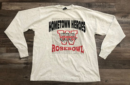 Vintage 1991 Wisconsin Badgers Hometown Heroes Rose Bowl Long Sleeve Shirt XL - $23.90