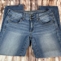 American Eagle ARTIST CROP Womens Size 6 Blue Low Rise Jeans Denim Pants... - £18.62 GBP