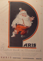 1944 Esquire Advertisement WWII Era PARIS Garters Suspenders Belts Santa - £4.23 GBP