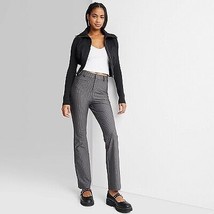 Women&#39;S Mid-Rise Pull-On Pants - Gray Pinstriped S - £24.22 GBP