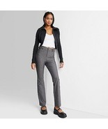 Women&#39;S Mid-Rise Pull-On Pants - Gray Pinstriped S - £24.38 GBP