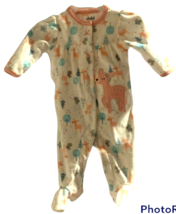 Child of Mine by Carter&#39;s Girls Fleece One Piece Pajama&#39;s Size 0-3M White Pink - £4.70 GBP