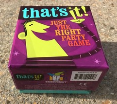 THAT&#39;S IT! &quot;JUST THE RIGHT PARTY GAME&quot; New in open box, CARDS SEALED - $17.79