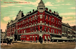 Vtg Cartolina 1914 Lima Ohio Oh Faurot Opera House Street Vista - £6.17 GBP
