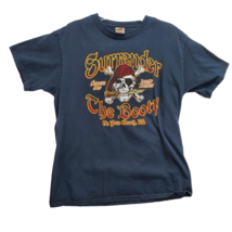 Pirate T-Shirt Men&#39;s L Black Crew Neck Surrender the Booty Clearwater Fl... - £11.02 GBP