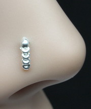 Vertical Real Indian Sterling Silver nose stud nose ring Push Pin - £7.87 GBP