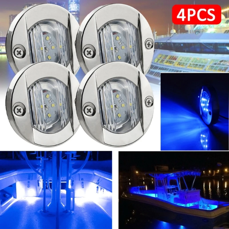 4Pcs DC 12V Marine Boat Transom LED Stern Light  6LED Yacht Waterproof R... - £16.51 GBP+
