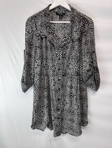 Style &amp; Co Collared Knit Blouse Tunic Stretch 1/2 Roll Tab Sleeve 2X - $19.77