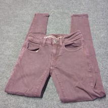 American Eagle Jeans Womens 00 Regular Purple Jegging Stretch Skinny Denim - $13.60