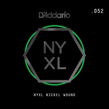 D&#39;Addario NYNW052 NYXL Nickel Wound Electric Guitar Single String, .052 - £15.95 GBP