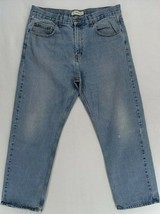 Ruff Hewn Men&#39;s Retro Distressed Blue Denim Jeans 100% Cotton Size 36&quot;W x 29&quot;L - £10.65 GBP