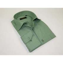 Mens Shirt Hankie CASILA Turkey Cotton Blend Long Sleeves 501770-07 Solid Green image 2