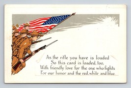 Patriotic Doughboys &amp; Flag As Rifle You Have is Loaded Unused DB Postcard A13 - £7.71 GBP