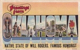 Greetings From Oklahoma Large Letter 1944 Madill La Mesa New Mexico Postcard D41 - £2.23 GBP