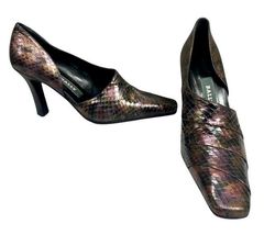 BALLY Amria Snakeskin Open Side Pump Heel Shoes Size 7 - €21,08 EUR