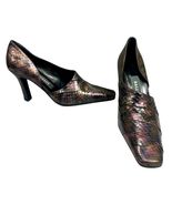 BALLY Amria Snakeskin Open Side Pump Heel Shoes Size 7 - €21,08 EUR