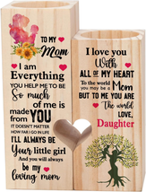 Mothers Day Gifts for Mom, To My Mom Heart Wooden Candle Holder, Gifts for Mom f - £14.86 GBP