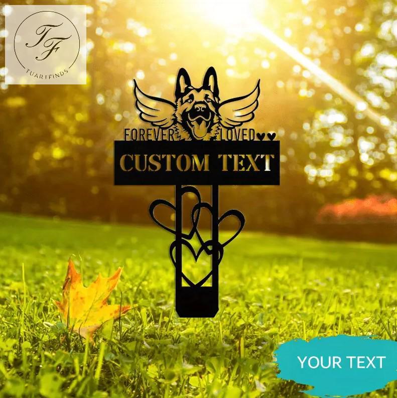 Custom German Shepherd Memorial Garden Stake, Personalized Dog Grave Mar... - $19.99