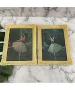 Vintage 60s Ballerina Art Prints Pair Cream Acetate Frames Girly Decor 8... - $34.64