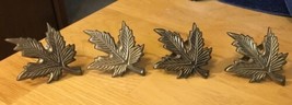 Gold Tone Metal Oak Leaf Napkin Rings Holders 4 - $12.19