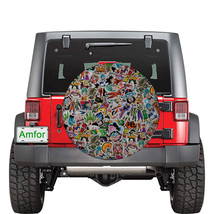 Naruto Anime Sticker bomb Universal Spare Tire Cover Size 34 inch For Jeep SUV  - £39.47 GBP