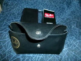 Ray Ban Sunglass Case - case only - black leather - + cleaning cloth - $4.90