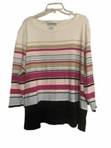 Sag harbor 3/4  sleeve  multi color pull over  women top 3X - $27.71