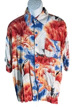Royal Creations Men&#39;s Short Sleeve Button Down Multi-Colored Shirt Xl - £15.50 GBP