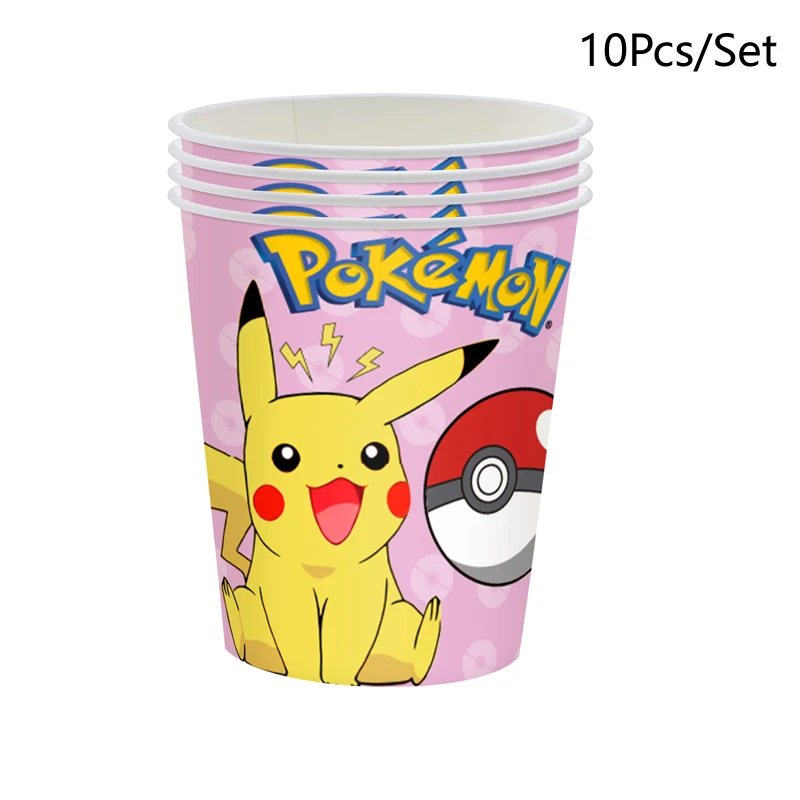 Cup 10Pcs Huggable &amp; Cute! Pokemon birthday party decoration - $10.87