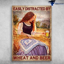 Wheat Field Lady Drinks Beer Easily Distracted By Wheat And Beer - £12.58 GBP