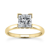1.05ct Certified Natural Diamond H/SI1 Princess 14K Gold Classic Solitaire Ring - £1,216.93 GBP