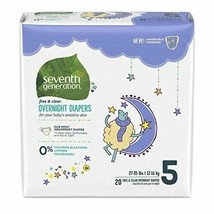 NEW Seventh Generation Free and Clear Overnight Diapers Size 5 20 Count - $27.81