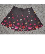 Girls Skirt Sonoma Brown Floral Elastic Waist Lightweight Flannel Jewele... - £7.00 GBP