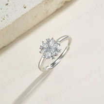 925 Silver Marquise Cut Moissanite Floral Ring 925 Silver Unique Engagement Ring - $277.00