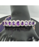 Stainless Steel 316L Amethyst Size 7 1/2 Bangle BraceLet - €150,62 EUR