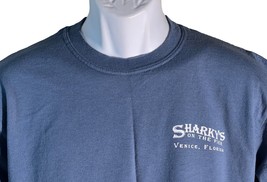 SHARKY&#39;S ON THE PIER VENCE FLORIDA Short Sleeve Pull-Over T-Shirt Blue M... - £10.44 GBP