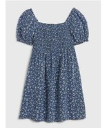 New Gap Kids Girls Blue Floral Puff Sleeve Square Neck Smocked Babydoll ... - £19.46 GBP