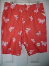 Faded Glory Girls Pull On Bermuda Shorts Butterfly Size LARGE 10-12 NEW - £7.06 GBP