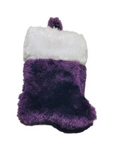 December Home Mini Winter Holiday Purple/White Plush Stocking Fluffy Sof... - $22.80 CAD