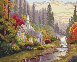 Сottage cross stitch autumn forest pattern pdf - Forest house embroidery... - $15.99