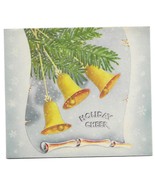 VINTAGE 1940s WWII ERA Christmas Greeting Holiday Card BELLS SNOWFLAKES ... - £11.63 GBP